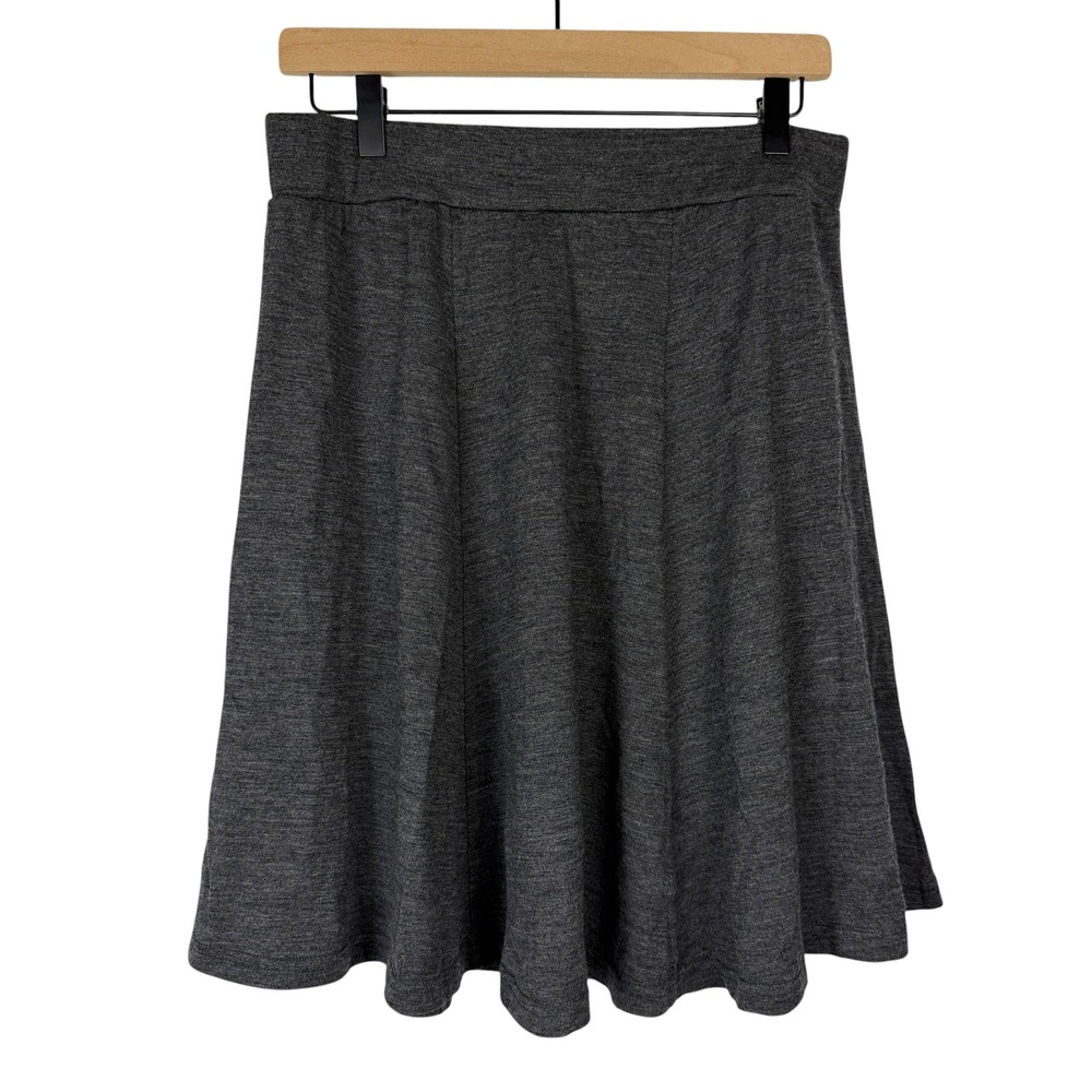 Sahalie Skirt Womens Medium Gray Merino Wool A-Line Flared Knit Casual Everyday